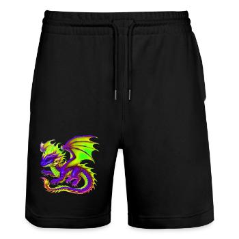 Dragon - Short de jogging bio TRAINER Stanley/Stella unisexe - noir - Devant - Nik (191cm) & Marisol (170cm)