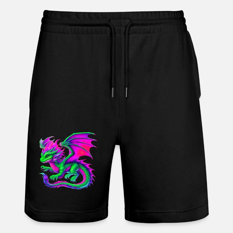 Drache - Stanley/Stella Unisex Bio Joggingshorts Trainer  - Schwarz