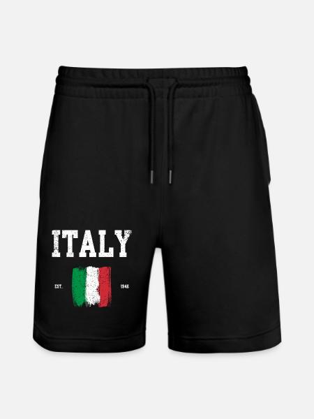 Italy Flag Brushstroke Design - Stanley/Stella Trainer Unisex Organic Jogging Shorts - black