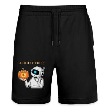 Data or Treats ? - Stanley/Stella Trainer Unisex Organic Jogging Shorts - black - Front - Nik (191cm) & Marisol (170cm)