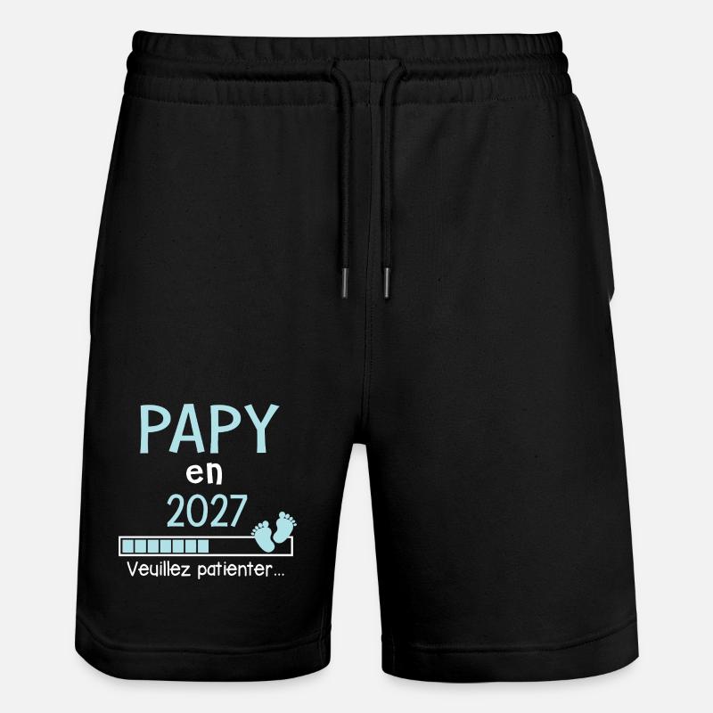 Papy en 2027 Cadeau Futur Papi - Short de jogging bio TRAINER Stanley/Stella unisexe - noir