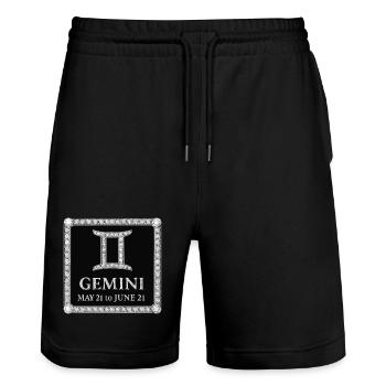 Signe du zodiaque Gémeaux - Short de jogging bio TRAINER Stanley/Stella unisexe - noir - Devant - Nik (191cm) & Marisol (170cm)