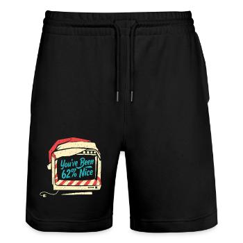 Tech Père Noël IA Humour Sarcastique Cadeau - Short de jogging bio TRAINER Stanley/Stella unisexe - noir - Devant - Nik (191cm) & Marisol (170cm)