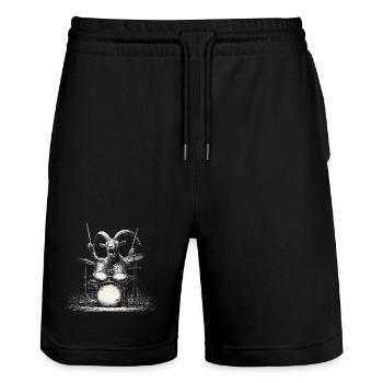 Steinbock spielt Schlagzeug Geschenk für Musiker - Stanley/Stella Unisex Bio Joggingshorts Trainer  - Schwarz - Vorne - Nik (191cm) & Marisol (170cm)