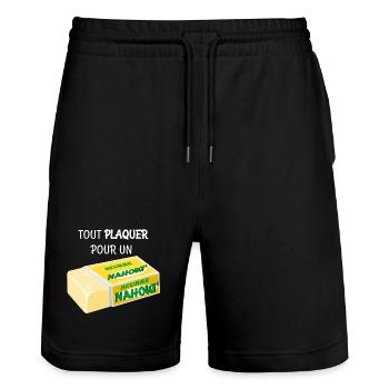 Nahout Butter - Stanley/Stella Trainer Unisex Organic Jogging Shorts - black - Front - Nik (191cm) & Marisol (170cm)