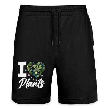 Garden & Plant Lovers Gifts - Stanley/Stella Trainer Unisex Organic Jogging Shorts - black - Front - Nik (191cm) & Marisol (170cm)