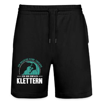 Bouldern Geschenke Klettern Kletterer Boulderer - Stanley/Stella Unisex Bio Joggingshorts Trainer  - Schwarz - Vorne - Nik (191cm) & Marisol (170cm)