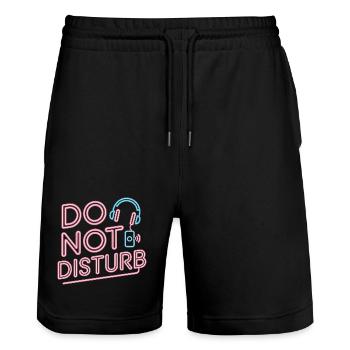 Do Not Disturb Faultier Anti Social Nicht Stören - Stanley/Stella Unisex Bio Joggingshorts Trainer  - Schwarz - Vorne - Nik (191cm) & Marisol (170cm)