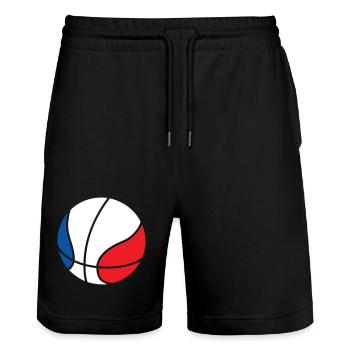 Basketball / Basketball / Basktet-Ball / Sports - Stanley/Stella Trainer Unisex Organic Jogging Shorts - black - Front - Nik (191cm) & Marisol (170cm)
