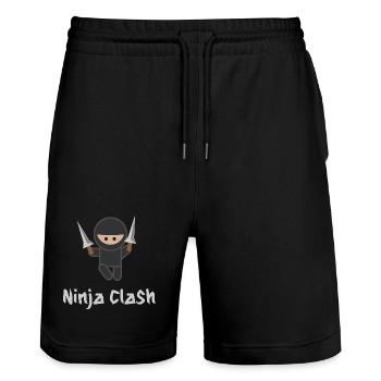 Ninja Fight Sport MMA - Stanley/Stella Unisex Bio Joggingshorts Trainer  - Schwarz - Vorne - Nik (191cm) & Marisol (170cm)
