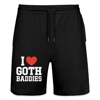 I Love Gothic Baddies - Stanley/Stella Trainer Unisex Organic Jogging Shorts - black - Front - Nik (191cm) & Marisol (170cm)
