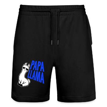 Papa Lama Cool Sonnenbrille Sitzend Lustig Tier - Stanley/Stella Unisex Bio Joggingshorts Trainer  - Schwarz - Vorne - Nik (191cm) & Marisol (170cm)