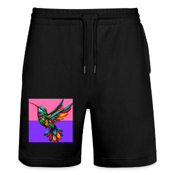 colibri - Short de jogging bio TRAINER Stanley/Stella unisexe - noir - Devant - Nik (191cm) & Marisol (170cm)