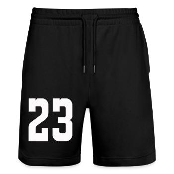 23 - Stanley/Stella Unisex Bio Joggingshorts Trainer  - Schwarz - Vorne - Nik (191cm) & Marisol (170cm)