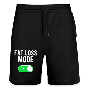 Fat Loss Mode ON Diet Nutrition Fat Loss - Stanley/Stella Trainer Unisex Organic Jogging Shorts - black - Front - Nik (191cm) & Marisol (170cm)