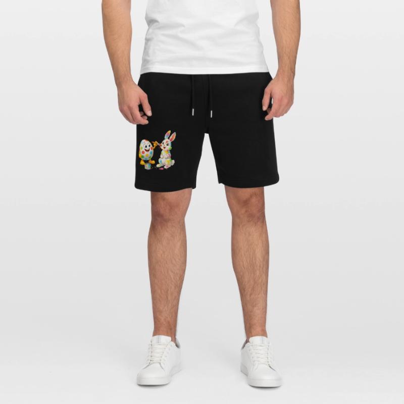 Funny Easter Egg Paints Happy Easter Bunny Stanley/Stella Trainer Unisex Organic Jogging Shorts