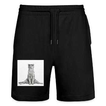 Séparations de yoga pour chats cool - Short de jogging bio TRAINER Stanley/Stella unisexe - noir - Devant - Nik (191cm) & Marisol (170cm)