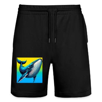 Wal - Stanley/Stella Unisex Bio Joggingshorts Trainer  - Schwarz - Vorne - Nik (191cm) & Marisol (170cm)