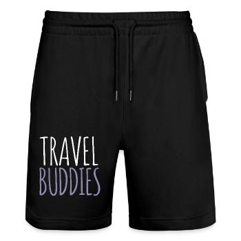 Reisebegleiter - Stanley/Stella Unisex Bio Joggingshorts Trainer  - Schwarz - Vorne - Nik (191cm) & Marisol (170cm)