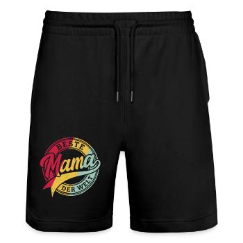 Cadeau de la Meilleure T-shirt Maman du Monde pour la fête des mères - Short de jogging bio TRAINER Stanley/Stella unisexe - noir - Devant - Nik (191cm) & Marisol (170cm)