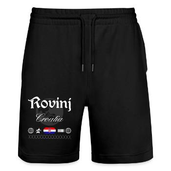 Souvenir de voyage streetwear de Rovinj Croatia - Short de jogging bio TRAINER Stanley/Stella unisexe - noir - Devant - Nik (191cm) & Marisol (170cm)