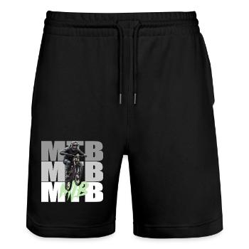 MTB - Stanley/Stella Trainer Unisex Organic Jogging Shorts - black - Front - Nik (191cm) & Marisol (170cm)