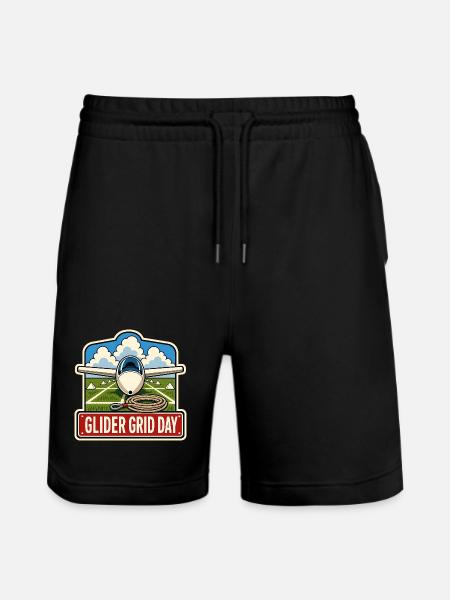 GLIDER GRID DAY - Stanley/Stella Trainer Unisex Organic Jogging Shorts - black