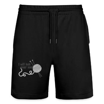Goth Knitter - Stanley/Stella Trainer Unisex Organic Jogging Shorts - black - Front - Nik (191cm) & Marisol (170cm)