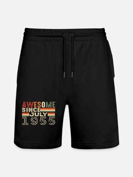 July 1955 Birthday Gift July 1955 Vintage - Stanley/Stella Trainer Unisex Organic Jogging Shorts - black
