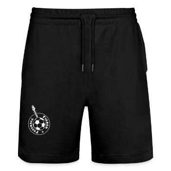Fußball-Fieber (Weiß) - Stanley/Stella Unisex Bio Joggingshorts Trainer  - Schwarz - Vorne - Nik (191cm) & Marisol (170cm)