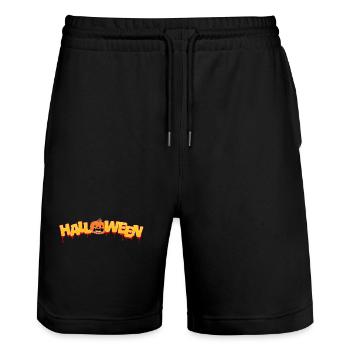 Halloween 2023 - Stanley/Stella Trainer Unisex Organic Jogging Shorts - black - Front - Nik (191cm) & Marisol (170cm)