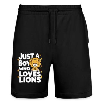 Lion Lion Animal Afrique - Short de jogging bio TRAINER Stanley/Stella unisexe - noir - Devant - Nik (191cm) & Marisol (170cm)
