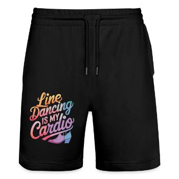 Line Dancing Tanzen Tänzer - Stanley/Stella Unisex Bio Joggingshorts Trainer  - Schwarz - Vorne - Nik (191cm) & Marisol (170cm)
