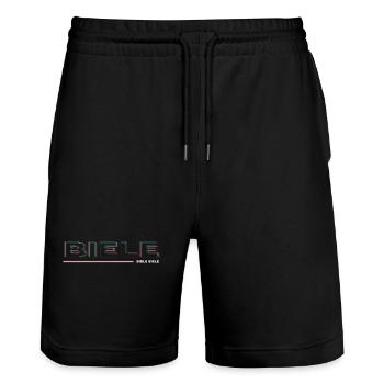 BIELE BIELE BIELE - Endlaser Edition - Stanley/Stella Unisex Bio Joggingshorts Trainer  - Schwarz - Vorne - Nik (191cm) & Marisol (170cm)