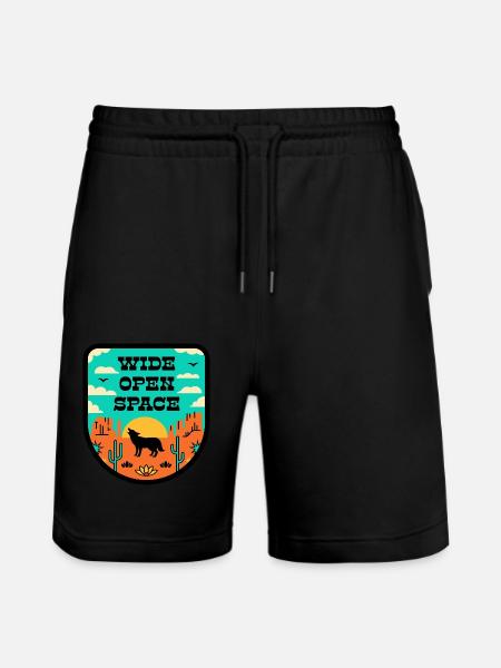 Desert in retro style - Stanley/Stella Trainer Unisex Organic Jogging Shorts - black