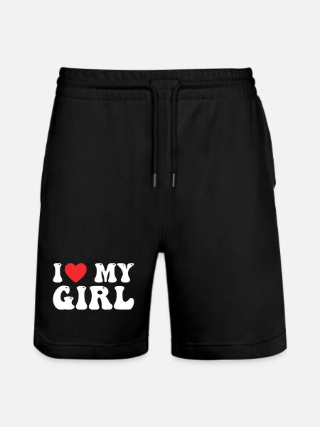 Ich liebe mein Mädchen - Stanley/Stella Unisex Bio Joggingshorts Trainer  - Schwarz