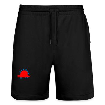 Dinosaurier - Motivfarben anpassbar - Stanley/Stella Unisex Bio Joggingshorts Trainer  - Schwarz - Vorne - Nik (191cm) & Marisol (170cm)