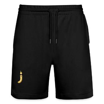 Banana Dude - Stanley/Stella Unisex Bio Joggingshorts Trainer  - Schwarz - Vorne - Nik (191cm) & Marisol (170cm)