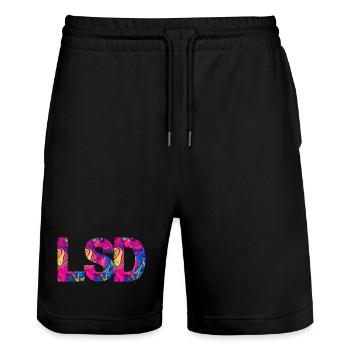 LSD 25 Sunshine Acid - Stanley/Stella Trainer Unisex Organic Jogging Shorts - black - Front - Nik (191cm) & Marisol (170cm)