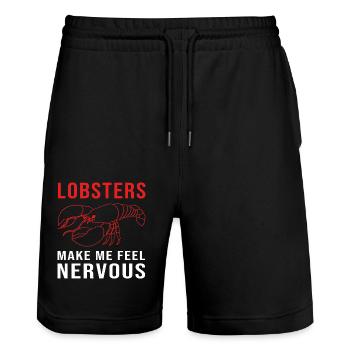 Hummer Meeresfrüchte Lobster Languste - Stanley/Stella Unisex Bio Joggingshorts Trainer  - Schwarz - Vorne - Nik (191cm) & Marisol (170cm)