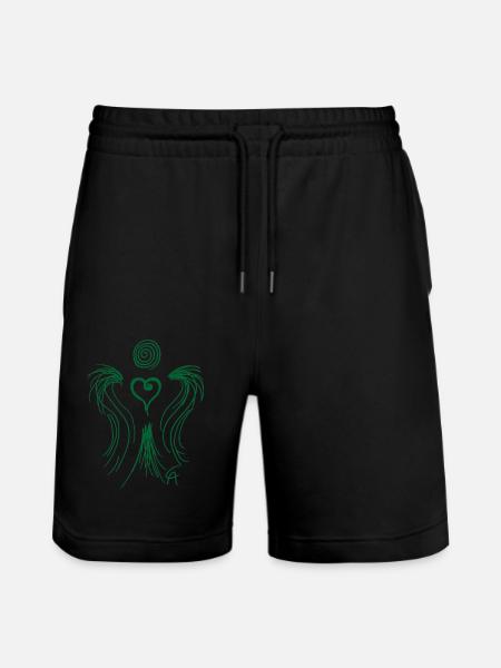 Herzengel grün - Stanley/Stella Unisex Bio Joggingshorts Trainer  - Schwarz