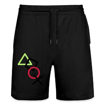 X square triangle icons controller game circle lo - Stanley/Stella Trainer Unisex Organic Jogging Shorts - black - Front - Nik (191cm) & Marisol (170cm)