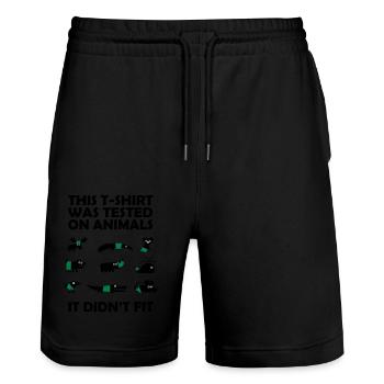 Testé sur les animaux - ne correspondait pas - Short de jogging bio TRAINER Stanley/Stella unisexe - noir - Devant - Nik (191cm) & Marisol (170cm)