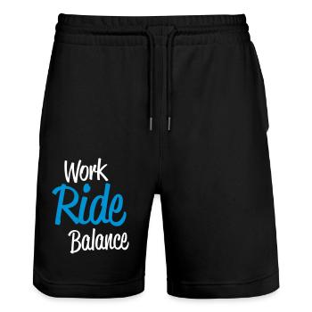 workridew - Stanley/Stella Unisex Bio Joggingshorts Trainer  - Schwarz - Vorne - Nik (191cm) & Marisol (170cm)