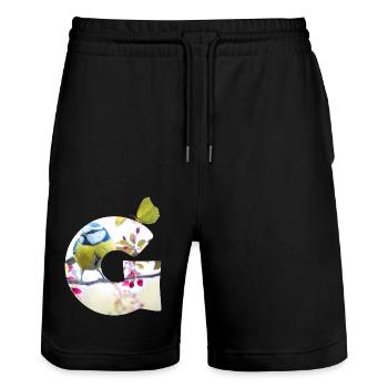 frühling vogel schmetterling g - Stanley/Stella Unisex Bio Joggingshorts Trainer  - Schwarz - Vorne - Nik (191cm) & Marisol (170cm)