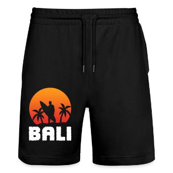 Surf surf surf de Bali Surf surfergirl - Short de jogging bio TRAINER Stanley/Stella unisexe - noir - Devant - Nik (191cm) & Marisol (170cm)
