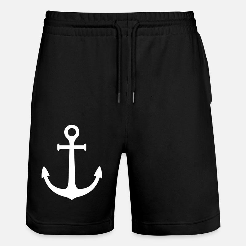 Anchor vector - Stanley/Stella Trainer Unisex Organic Jogging Shorts - black
