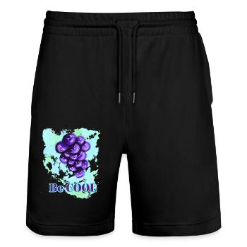 Raisins - Short de jogging bio TRAINER Stanley/Stella unisexe - noir - Devant - Nik (191cm) & Marisol (170cm)