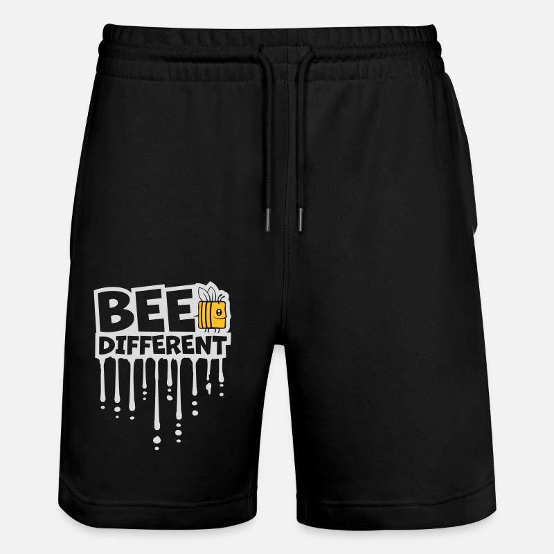 bee different Spruch Zitat - Stanley/Stella Unisex Bio Joggingshorts Trainer  - Schwarz
