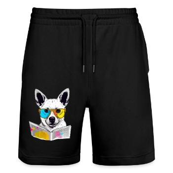Lole chien savant - Short de jogging bio TRAINER Stanley/Stella unisexe - noir - Devant - Nik (191cm) & Marisol (170cm)